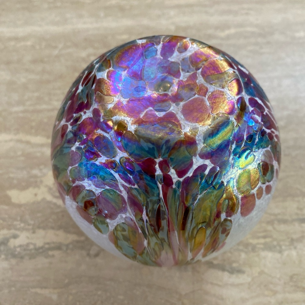 Hand Blown Art Glass Mosaic Oil Lamp Vase No Wick